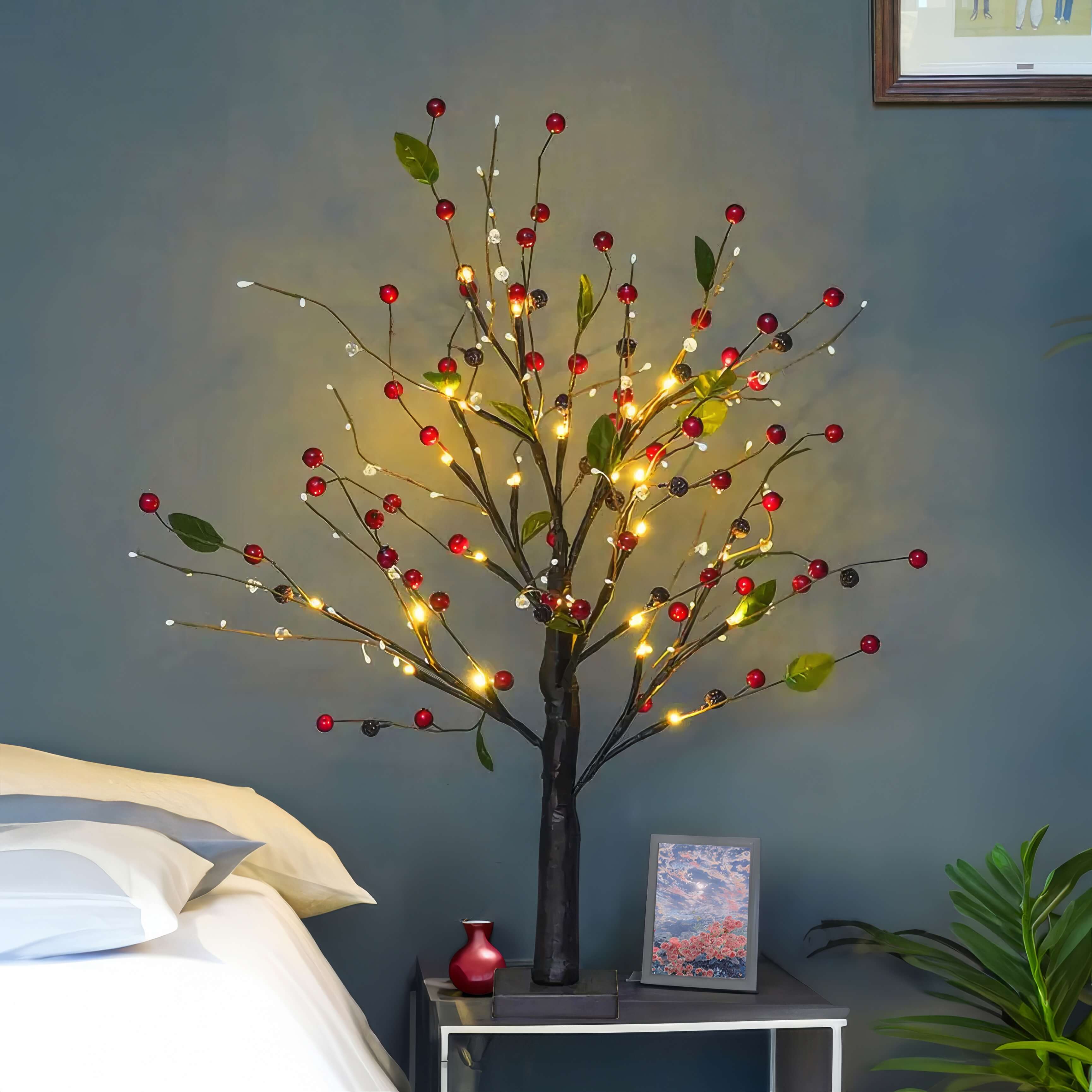 Red Berry Blossom Träd – Festligt mittpunkt för semestern