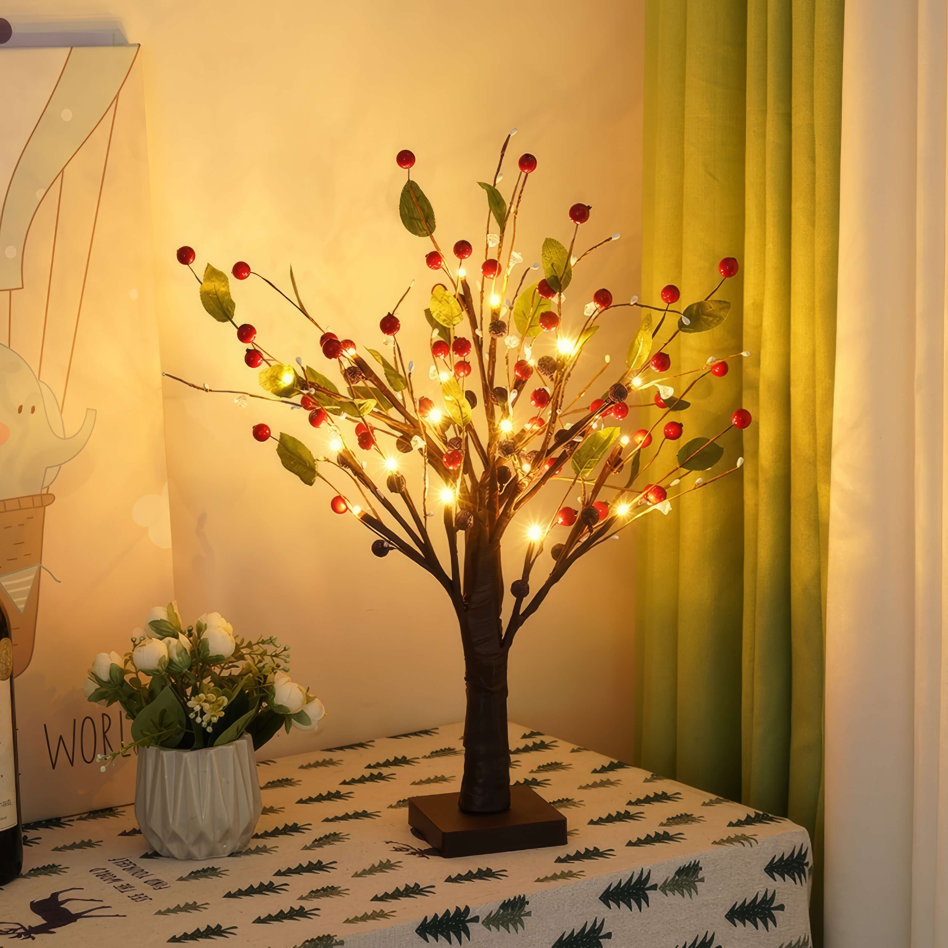 Red Berry Blossom Träd – Festligt mittpunkt för semestern